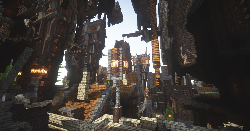 Illustration for article titled Minecraft steampunk tortoise with an ornate city on its back
